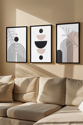 Tablou decorativ (3 Pieces), Artvmodel42-Negru, MDF (Grosime: 2,7 mm, Multicolor