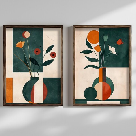 Tablou decorativ (2 Pieces), HUM103, Cadru: 100% MOLID, Multicolor