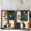 Tablou decorativ (2 Pieces), HUM103, Cadru: 100% MOLID, Multicolor