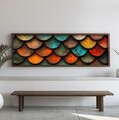 Tablou decorativ, EMR011, Lemn, Multicolor