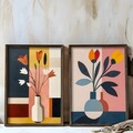 Tablou decorativ (2 Pieces), HUM113, Cadru: 100% MOLID, Multicolor