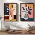 Tablou decorativ (2 Pieces), HUM113, Cadru: 100% MOLID, Multicolor