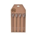 Set 4 furculite pentru gustari Deer, Decoris, aliaj, argintiu