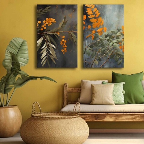 Tablou decorativ (3 Pieces), 2p4570softc-003, Lemn, Multicolor