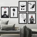 Tablou decorativ înrămat în MDF (6 bucăți), 6BC9619_3545, Imprimat UV, Multicolor