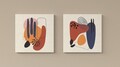 Set 2 tablouri decorative, ASR_CNVS25, Lemn, Multicolor