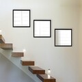 Set de oglinzi (3 Pieces), SETAYNA_066, Plastic laminat, Argintiu / Negru