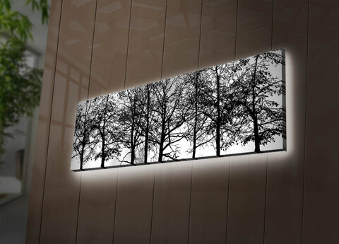 Tablou decorativ cu lumina LED, 3090DACT-72, 30 x 90 cm, Multicolor