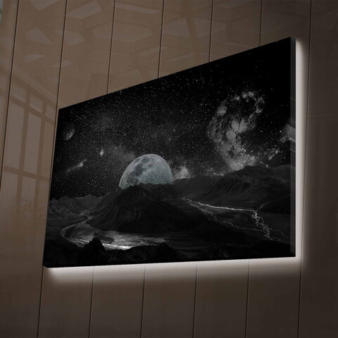 Tablou decorativ cu lumina LED, NASA-026, Dimensiune: 45 x 70 cm, Multicolor