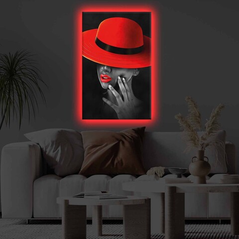 Tablou decorativ cu lumina LED, 4570KTLGDACT, Dimensiune: 45 x 70 cm, Multicolor