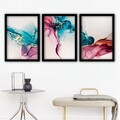 Set 3 tablouri decorative, 3SC156, Plastic, Multicolor