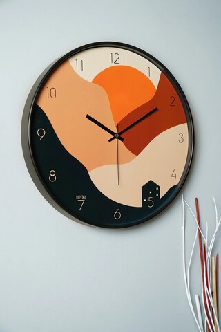 Ceas de perete decorativ, Pinognbtmı, Ø 42 cm, Multicolor