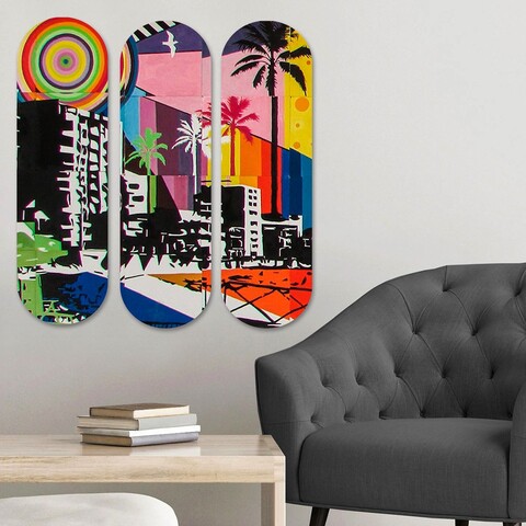 Set 3 tablouri decorative, 3KY3803, Imprimat UV, Multicolor
