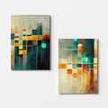 Set 2 tablouri decorative, 2KNV4318, Lemn, Multicolor