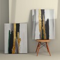 Set 2 tablouri decorative, 2KNV4345, Lemn, Multicolor