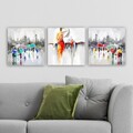 Set 3 tablouri decorative, DRPRC04, Rama din lemn (grosime 3 cm), Multicolor