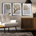 Set 3 tablouri decorative, 3Pantct-023, Cadru: 100% LEMN (Grosime: 1,9 cm), Multicolor