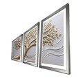 Set 3 tablouri decorative, 3Pantct-023, Cadru: 100% LEMN (Grosime: 1,9 cm), Multicolor