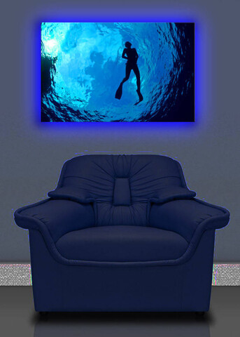 Tablou decorativ cu lumina LED, 4570DACT-6, Dimensiune: 45 x 70 cm, Multicolor