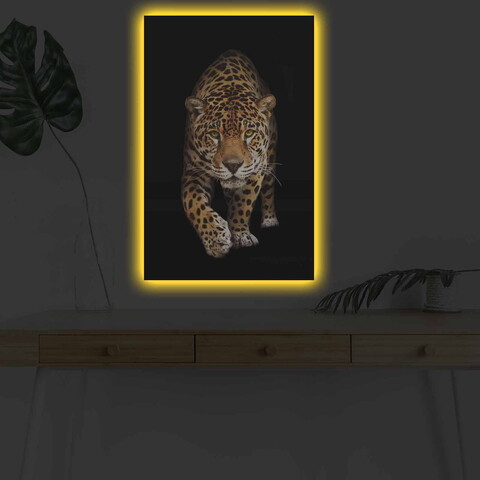 Tablou decorativ cu lumina LED, 4570DHDACT-055, Dimensiune: 45 x 70 cm, Multicolor
