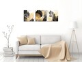 Set 3 tablouri decorative, FAH23, Cadru: 100% LEMN (Grosime: 2 cm), Aur/Negru