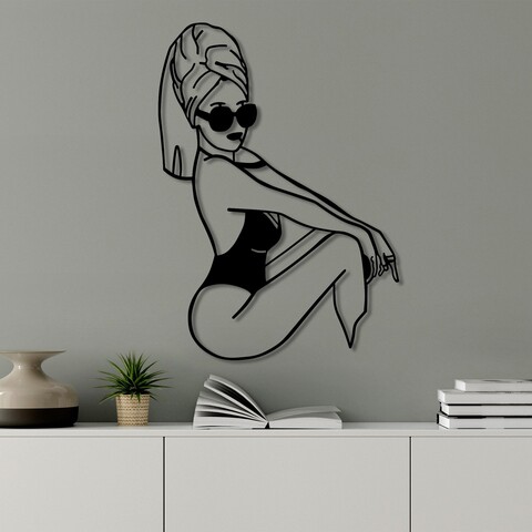 Decoratiune de perete, Cool Woman, 50 x 70 cm, Negru