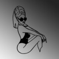 Decoratiune de perete, Cool Woman, 50 x 70 cm, Negru