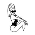 Decoratiune de perete, Cool Woman, 50 x 70 cm, Negru
