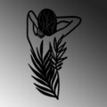Decoratiune de perete, Flower Woman, Dimensiune: 42 x 70 cm, Negru