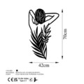 Decoratiune de perete, Flower Woman, Dimensiune: 42 x 70 cm, Negru