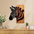 Decoratiune de perete, Zebra v2, Lățime: 48 cm, Nuc / Negru