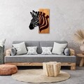 Decoratiune de perete, Zebra v2, Lățime: 48 cm, Nuc / Negru
