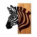 Decoratiune de perete, Zebra v2, Lățime: 48 cm, Nuc / Negru