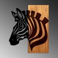 Decoratiune de perete, Zebra v2, Lățime: 48 cm, Nuc / Negru