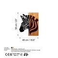 Decoratiune de perete, Zebra v2, Lățime: 48 cm, Nuc / Negru