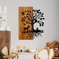 Decoratiune de perete, Nature, Lățime: 46 cm Înălțime: 58 cm Adâncime: 3 cm, Nuc / Negru