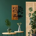 Decoratiune de perete, Nature, Lățime: 46 cm Înălțime: 58 cm Adâncime: 3 cm, Nuc / Negru