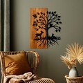 Decoratiune de perete, Nature, Lățime: 46 cm Înălțime: 58 cm Adâncime: 3 cm, Nuc / Negru