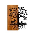 Decoratiune de perete, Nature, Lățime: 46 cm Înălțime: 58 cm Adâncime: 3 cm, Nuc / Negru