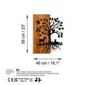 Decoratiune de perete, Nature, Lățime: 46 cm Înălțime: 58 cm Adâncime: 3 cm, Nuc / Negru