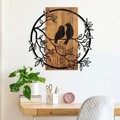 Decoratiune de perete, Couple Birds, Dimensiune: 57 x 59 cm, Nuc / Negru