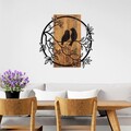 Decoratiune de perete, Couple Birds, Dimensiune: 57 x 59 cm, Nuc / Negru