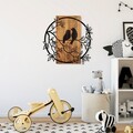 Decoratiune de perete, Couple Birds, Dimensiune: 57 x 59 cm, Nuc / Negru