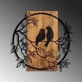 Decoratiune de perete, Couple Birds, Dimensiune: 57 x 59 cm, Nuc / Negru