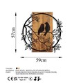 Decoratiune de perete, Couple Birds, Dimensiune: 57 x 59 cm, Nuc / Negru