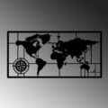 Decoratiune de perete, World Map 9-L, Dimensiune: 50 x 101 cm, Negru