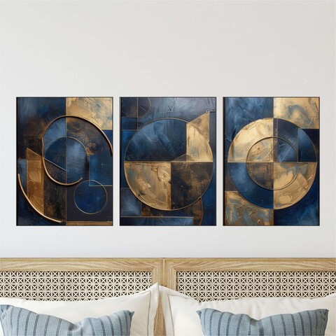 Set 3 tablouri decorative, Mdf, Imprimare digitala, Multicolor
