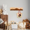 Cuier de perete din lemn, Mountain 4, Lățime: 60 cm Înălțime: 14 cm Adâncime: 5 cm, Nuc / Natural