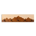 Cuier de perete din lemn, Mountain 4, Lățime: 60 cm Înălțime: 14 cm Adâncime: 5 cm, Nuc / Natural