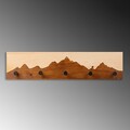 Cuier de perete din lemn, Mountain 4, Lățime: 60 cm Înălțime: 14 cm Adâncime: 5 cm, Nuc / Natural